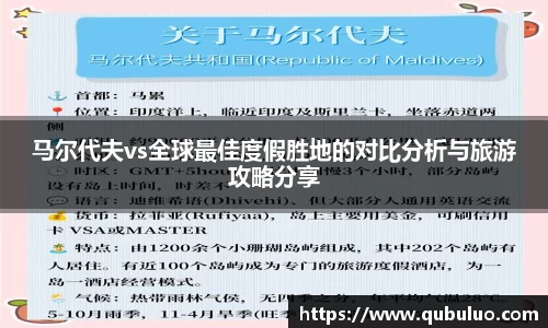 马尔代夫vs全球最佳度假胜地的对比分析与旅游攻略分享